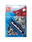 Bouton pression sans couture « Anorak », Prym, Argent, 15 mm, Laiton inoxydable