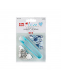 Boutons pression sans couture « Jersey », Prym Love, Bleu et blanc, 8 mm