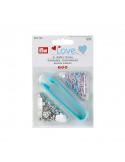 Boutons pression Prym Love Jersey, 8mm, rose/bleu clair/perle