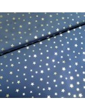 Tissu, Nylon Imprimé Étoiles, Bleu Marine, Laize 147 cm, 100% Polyester