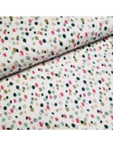 Tissu, Jersey de Coton, Points Scintillants Blanc, Laize 150 cm, Coton Stretch Oeko-Tex