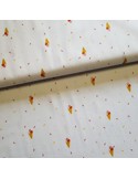 Tissu, Popeline de Coton Sorbets Lurex, Blanc Multicolore, Laize 150 cm, 100% Coton 130g/m²