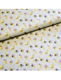 Tissu, Popeline de Coton Imprimée Glaces, Vert Menthe, Laize 150 cm, 100% Coton 130g/m²
