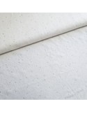 Tissu, Viscose à Pois Dorés, Écru, Laize 140 cm, 100% Viscose