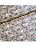 Tissu, Jersey Imprimé Floral, Fleurs des Sables, Laize 150 cm, Coton Bio Stretch Oeko-Tex