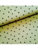Tissu, Double Gaze Pois, Vert Kaki à Pois Noirs, Laize 140 cm, 100% Coton