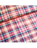 Tissu, Viscose Carreaux, Rose Poudré, Laize 140 cm, 100% Viscose 154g/m²