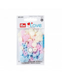 Bouton pression Color Snaps, Prym Love, 12,4mm, rose/bleu clair/perle