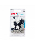 Boutons pression sans couture « Color Snaps », Prym Love, Bleu marine/Gris/Blanc, 12,4 mm, Plastique