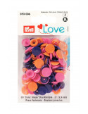 Bouton pression Color Snaps, Prym Love, 12,4mm, orange/rose vif/violet