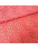 Tissu, Dentelle Stretch Fleurie, Rose Poudré, Laize 150 cm, 100% Polyester