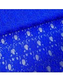 Tissu, Dentelle Fleurie, Bleu Roi, Laize 140 cm, Coton Polyamide