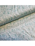 Tissu, Popeline de Coton Fleurie, Bleu Turquoise, Laize 150 cm, 100% Coton 118g/m²