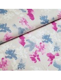 Tissu, Jersey, Fleurs Abstraites Beige, Laize 150 cm, Viscose Stretch Oeko-Tex