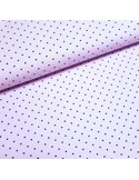 Tissu, Jersey de Coton Imprimé Petits Pois, Rose Poudré et Noir, Laize 150 cm, Coton Stretch Oeko-Tex