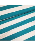 Tissu, Jersey Rayures, Turquoises et Blanches, Laize 150 cm, Viscose Stretch Oeko-Tex