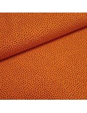 Tissu, Jersey de Coton Imprimé Gouttes, Orange et Noir, Laize 150 cm, Coton Stretch Oeko-Tex