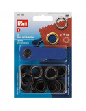 Œillets, Prym, Noir, Ø 14 mm, Laiton inoxydable