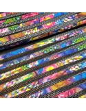 Tissu, Jersey Fleuri Grosse Maille, Multicolore, Laize 150 cm, Polyester Spandex