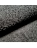 Tissu, Éponge de Coton Uni, Noir Intense, Laize 160 cm, 90% Coton 10% Polyester
