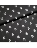 Tissu, Popeline de Coton Têtes de Morts Pirates, Noir, Laize 150 cm, 100% Coton 128g/m²