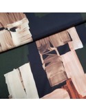 Tissu, Microfibre Stretch Imprimé Abstrait, Multicolore, Laize 147 cm, 95% Polyester 5% Spandex