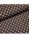 Tissu, Jersey Pois Lurex, Marron et Rose Brillant, Laize 150 cm, Polyester Stretch Lurex