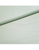 Tissu, Popeline de Coton Rayures, Vertes et Blanches, Laize 150 cm, 95% Coton
