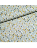 Tissu, Popeline de Coton, Empreintes Vert Pastel, Laize 150 cm, 100% Coton 128g/m²