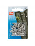Agrafes et portes pour vestons, Prym, Argenté, Taille 9, Acier inoxydable