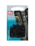 Agrafes et portes pour vestons, Prym, Noir, Taille 9, Acier inoxydable