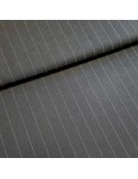 Tissu, Tailleur Rayures Fines, Gris Rayé Blanc, Laize 150 cm, Polyester Viscose Fluide
