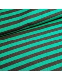 Tissu, Lainage Rayé, Noir et Vert, Laize 150 cm, 100% Polyester