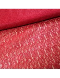 Tissu, Dentelle Florale, Rouge Écarlate, Laize 150 cm, 100% Polyester