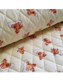 Tissu, Matelassé Imprimé Nounours, Jaune, Laize 150 cm, 69% Coton 31% Polyester