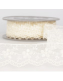 Broderie sur tulle, 35mm, écru