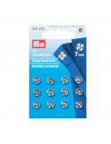 Boutons pression à coudre, Prym, Argent, 7 mm, Laiton