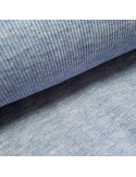 Tissu, Jersey Côtelé Tubulaire, Bleu Ciel Chiné, Laize 50 cm tubulaire, Coton Stretch Oeko-Tex