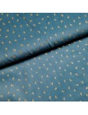Tissu, Velours Milleraies Glitter, Bleu Pétrole, Laize 150 cm, 100% Coton