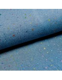 Tissu, Sweat Étoiles Multicouleurs, Bleu, Laize 150 cm, 40% Coton 56% Polyester 4% Spandex