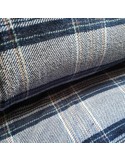 Tissu, Polaire Doudou Carreaux, Bleu et Rose, Laize 145 cm, 100% Polyester