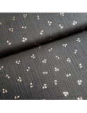 Tissu, Double Gaze Cerises, Noir, Laize 140 cm, 100% Coton