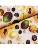 Tissu, Bachette de Coton, Fruits Exotiques Multicolore, Laize 140 cm, 100% Coton 304g/m²