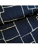 Tissu, Viscose Art Graphique, Bleu Marine, Laize 142 cm, 100% Viscose 149g/ml