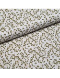 Tissu, Cretonne de Coton Petits Palmiers, Blanc, Laize 150 cm, 100% Coton