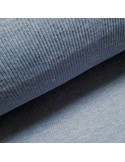Tissu, Jersey Côtelé Uni, Bleu, Laize 90 cm (tubulaire 45 cm), Coton Stretch