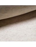 Tissu, Jersey Côtelé Tubulaire, Beige Chiné, Laize 100 cm (50 cm tubulaire), Coton Stretch Oeko-Tex