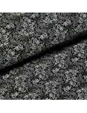 Tissu, Double Gaze Feuillage, Noir, Laize 135 cm, 100% Coton 162g/ml