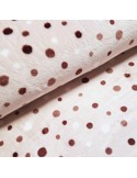 Tissu, Polaire Doudou Pois, Rose Poudré, Laize 150 cm, 100% Polyester