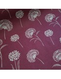 Tissu, Demi-Natté Aspect Lin, Pissenlit Prune, Laize 140 cm, 80% Coton 20% Polyester
